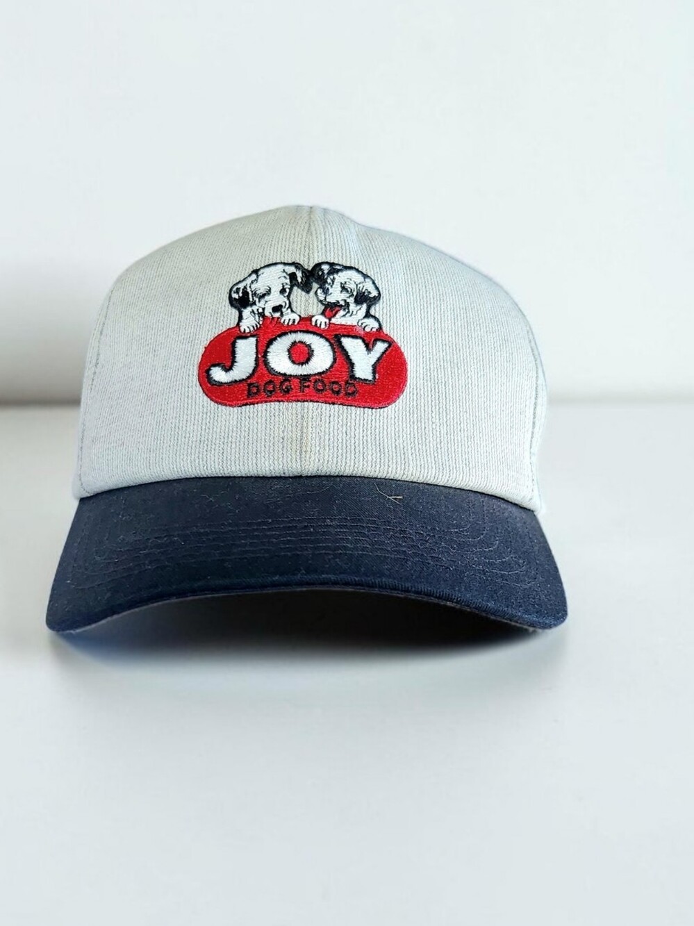 Joy Dog Food Trucker Hat Textured Grey Black Red Snapback Vented OS Cotton USA